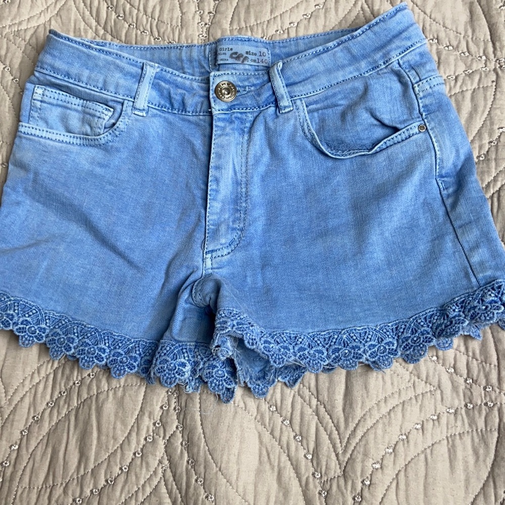 Blue Zara denim shorts